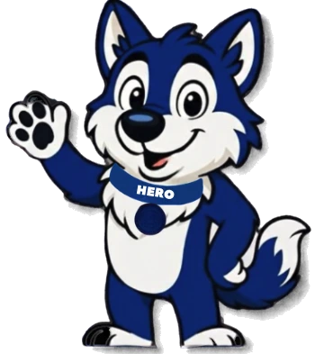 Hero the Barks & Beaks husky waving